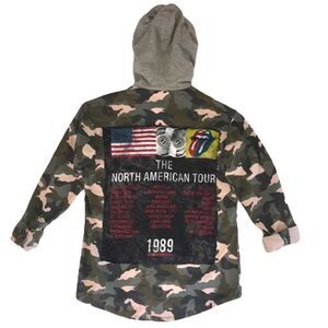Camo Jacket W/ Rock Music Tour 1989 T-Shirt Patch